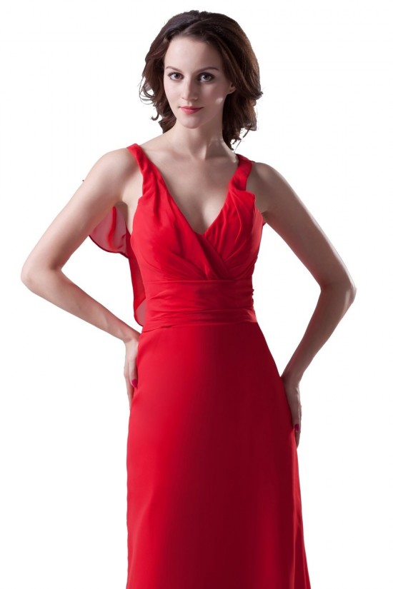 Sheath/Column V-Neck Straps Sleeveless Long Red Bridesmaid Dresses/Wedding Party Dresses BD010125 Sheath/Column V-Neck Straps Sleeveless Long Red Bridesmaid Dresses/Wedding Party Dresses BD010125