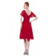 A-Line V-Neck Short Sleeve Red Chiffon Bridesmaid Dresses/Wedding Party Dresses BD010138 A-Line V-Neck Short Sleeve Red Chiffon Bridesmaid Dresses/Wedding Party Dresses BD010138