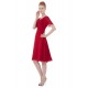 A-Line V-Neck Short Sleeve Red Chiffon Bridesmaid Dresses/Wedding Party Dresses BD010138 A-Line V-Neck Short Sleeve Red Chiffon Bridesmaid Dresses/Wedding Party Dresses BD010138