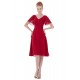 A-Line V-Neck Short Sleeve Red Chiffon Bridesmaid Dresses/Wedding Party Dresses BD010138 A-Line V-Neck Short Sleeve Red Chiffon Bridesmaid Dresses/Wedding Party Dresses BD010138