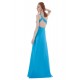 A-Line One-Shoulder Beaded Long Blue Bridesmaid Dresses/Wedding Party Dresses BD010143