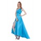 A-Line One-Shoulder Beaded Long Blue Bridesmaid Dresses/Wedding Party Dresses BD010143