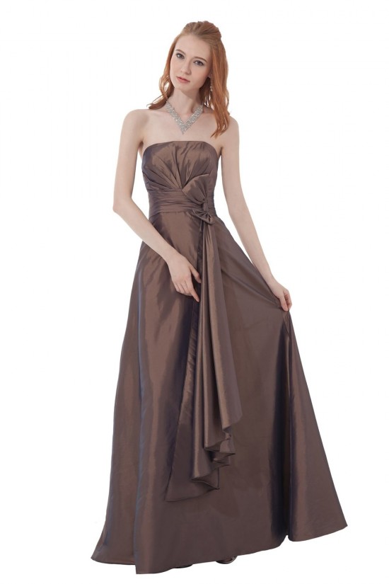 A-Line Strapless Long Chocolate Bridesmaid Dresses/Wedding Party Dresses BD010148 A-Line Strapless Long Chocolate Bridesmaid Dresses/Wedding Party Dresses BD010148
