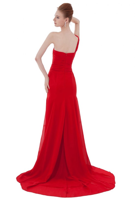 A-Line One-Shoulder Long Red Chiffon Bridesmaid Dresses/Wedding Party Dresses BD010158 A-Line One-Shoulder Long Red Chiffon Bridesmaid Dresses/Wedding Party Dresses BD010158