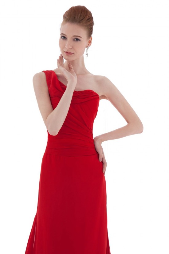 A-Line One-Shoulder Long Red Chiffon Bridesmaid Dresses/Wedding Party Dresses BD010158 A-Line One-Shoulder Long Red Chiffon Bridesmaid Dresses/Wedding Party Dresses BD010158