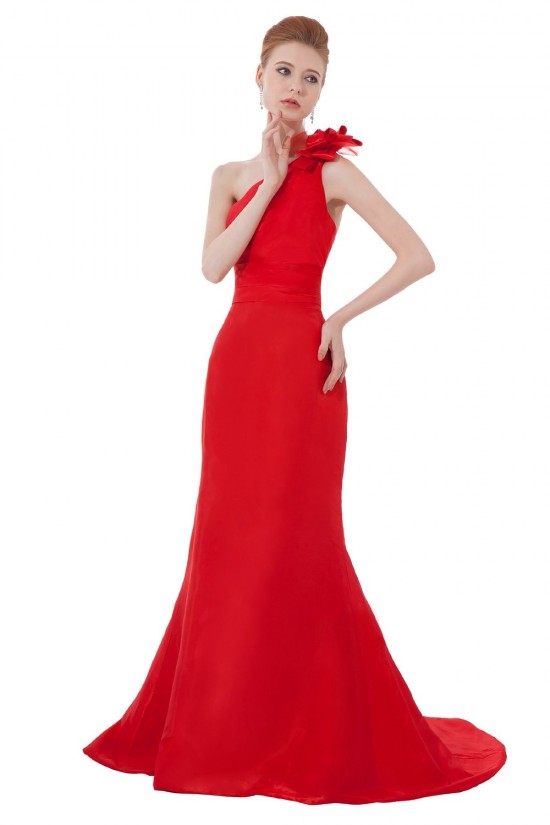 Trumpet/Mermaid One-Shoulder Long Red Bridesmaid Dresses/Wedding Party Dresses BD010166 Trumpet/Mermaid One-Shoulder Long Red Bridesmaid Dresses/Wedding Party Dresses BD010166
