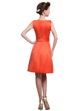 A-Line Bateau Beaded Satin Short Bridesmaid Dresses/Wedding Party Dresses BD010171