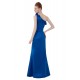 A-Line One-Shoulder Royal Blue Satin Long Bridesmaid Dresses/Wedding Party Dresses BD010173