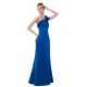 A-Line One-Shoulder Royal Blue Satin Long Bridesmaid Dresses/Wedding Party Dresses BD010173