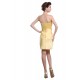 Short/Mini Yellow Satin Bridesmaid Dresses/Wedding Party Dresses BD010176