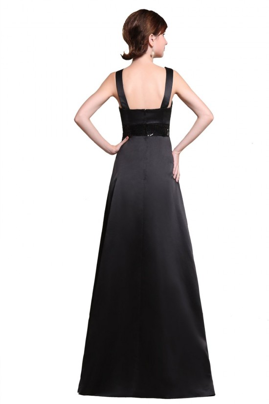A-Line Straps Sleeveless Long Black Satin Bridesmaid Dresses/Wedding Party Dresses BD010187 A-Line Straps Sleeveless Long Black Satin Bridesmaid Dresses/Wedding Party Dresses BD010187