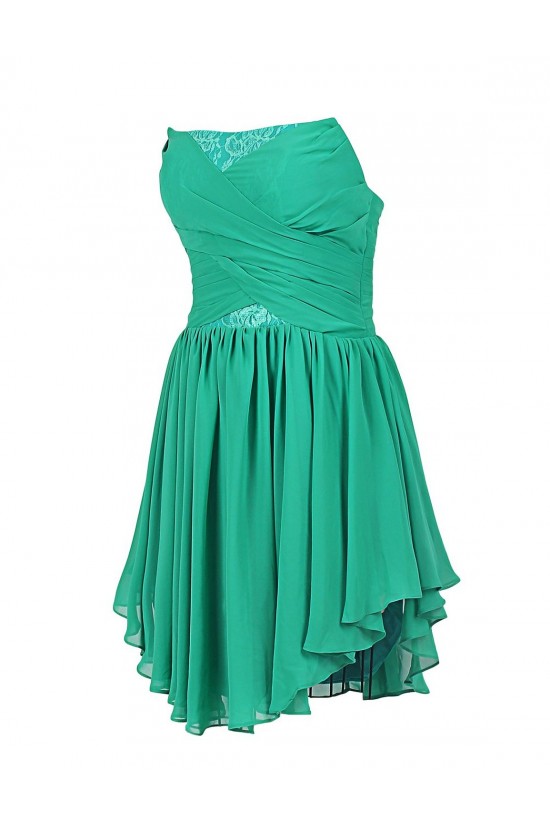 A-Line Strapless Short/Mini Chiffon and Lace Bridesmaid Dresses/Wedding Party Dresses BD010194 A-Line Strapless Short/Mini Chiffon and Lace Bridesmaid Dresses/Wedding Party Dresses BD010194