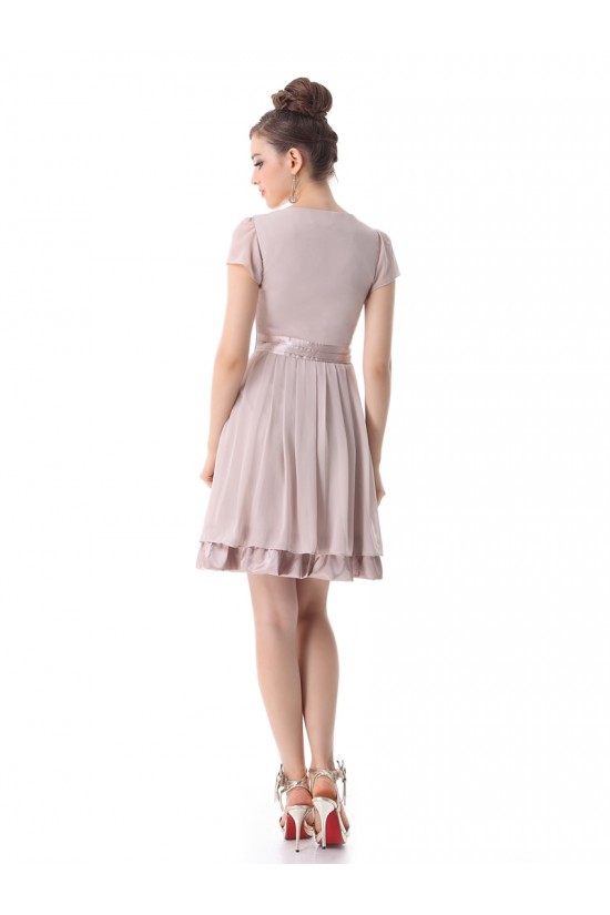 A-Line Short Sleeve Chiffon Bridesmaid Dresses/Wedding Party Dresses BD010207 A-Line Short Sleeve Chiffon Bridesmaid Dresses/Wedding Party Dresses BD010207