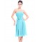 A-Line Strapless Blue Knee-Length Chiffon Bridesmaid Dresses/Wedding Party Dresses BD010216
