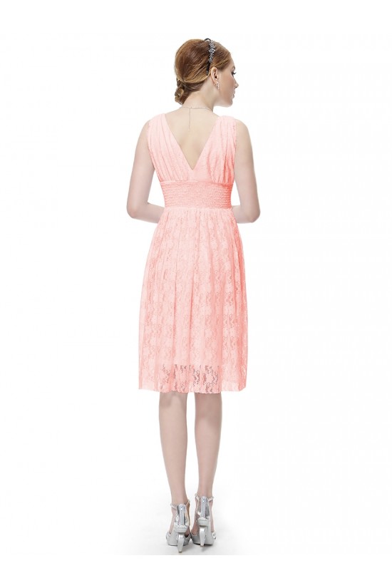 A-Line V-Neck Lace Knee-Length Pink Bridesmaid Dresses/Wedding Party Dresses BD010217 A-Line V-Neck Lace Knee-Length Pink Bridesmaid Dresses/Wedding Party Dresses BD010217
