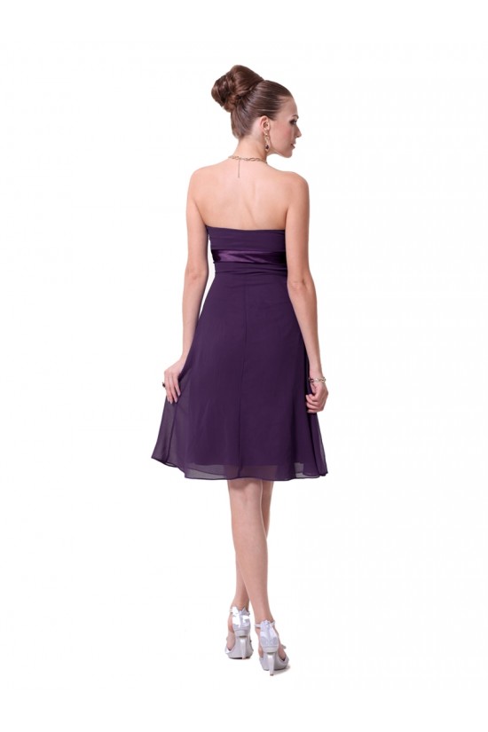A-Line Strapless Grape Chiffon Short Bridesmaid Dresses/Wedding Party Dresses BD010224 A-Line Strapless Grape Chiffon Short Bridesmaid Dresses/Wedding Party Dresses BD010224