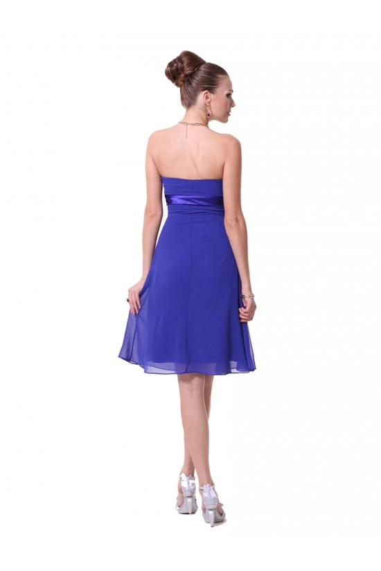 A-Line Strapless Royal Blue Chiffon Short Bridesmaid Dresses/Wedding Party Dresses BD010225 A-Line Strapless Royal Blue Chiffon Short Bridesmaid Dresses/Wedding Party Dresses BD010225