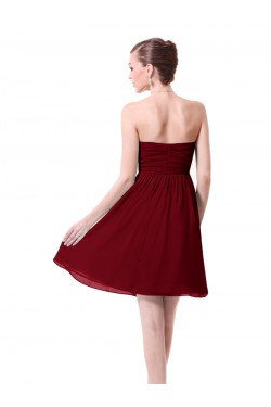 A-Line Empire Sweetheart Burgundy Chiffon Short Bridesmaid Dresses/Wedding Party Dresses/Maternity Dresses BD010228