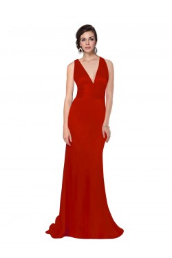 Trumpet/Mermaid V-Neck Floor-Length Bridesmaid Dresses/Wedding Party Dresses BD010235
