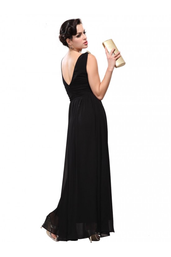 A-Line V-Neck Black Long Chiffon Bridesmaid Dresses/Wedding Party Dresses BD010236 A-Line V-Neck Black Long Chiffon Bridesmaid Dresses/Wedding Party Dresses BD010236