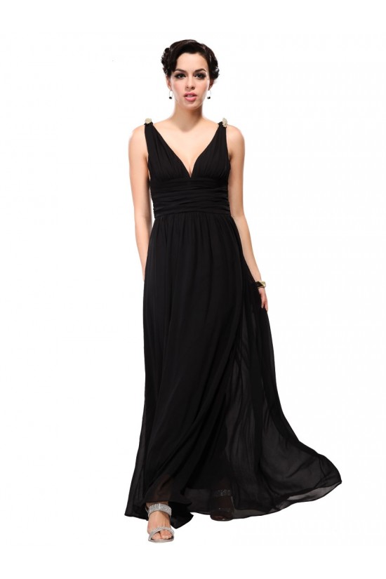 A-Line V-Neck Black Long Chiffon Bridesmaid Dresses/Wedding Party Dresses BD010236 A-Line V-Neck Black Long Chiffon Bridesmaid Dresses/Wedding Party Dresses BD010236