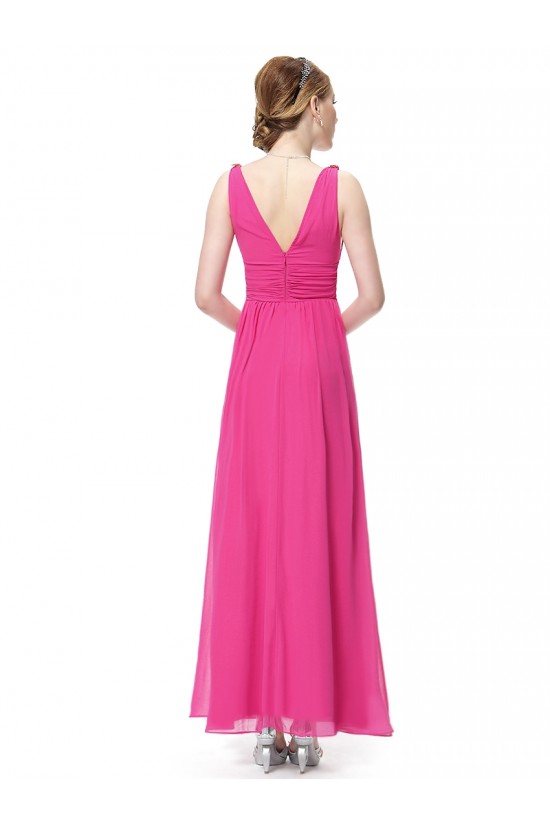 A-Line V-Neck Hot Pink Long Chiffon Bridesmaid Dresses/Wedding Party Dresses BD010241 A-Line V-Neck Hot Pink Long Chiffon Bridesmaid Dresses/Wedding Party Dresses BD010241