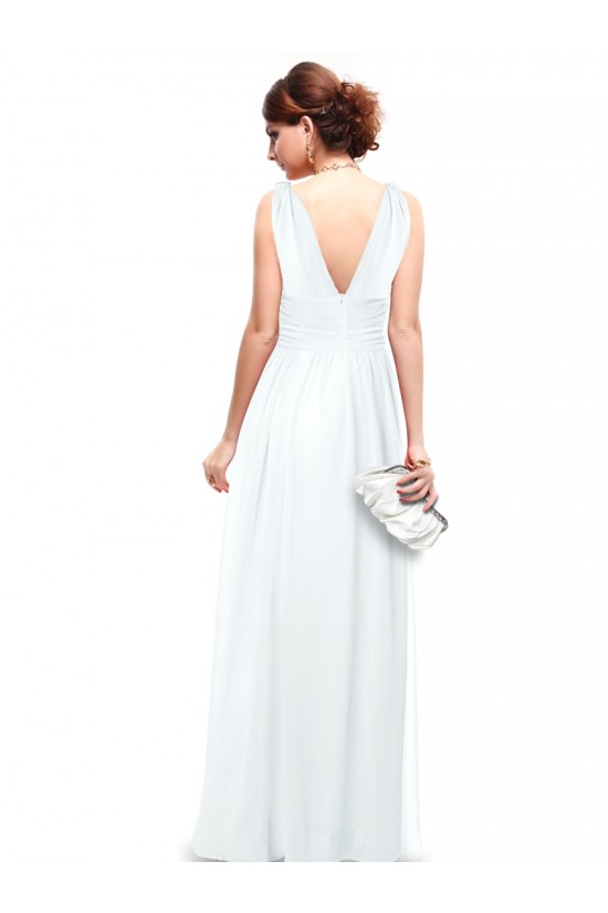 A-Line V-Neck Long White Chiffon Bridesmaid Dresses/Wedding Party Dresses BD010245 A-Line V-Neck Long White Chiffon Bridesmaid Dresses/Wedding Party Dresses BD010245