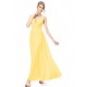 A-Line V-Neck Long Yellow Chiffon Bridesmaid Dresses/Wedding Party Dresses BD010246
