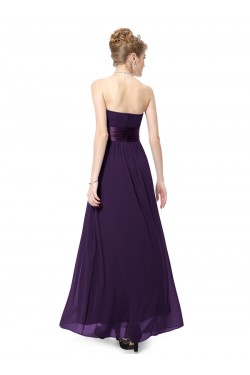 A-Line Empire Strapless Long Purple Chiffon Bridesmaid Dresses/Wedding Party Dresses/Maternity Dresses BD010252
