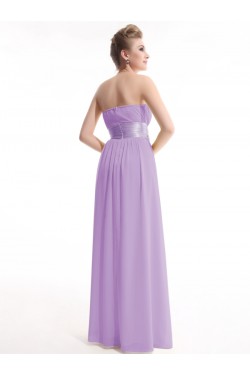 A-Line Empire Strapless Long Lilac Chiffon Bridesmaid Dresses/Wedding Party Dresses/Maternity Dresses BD010253