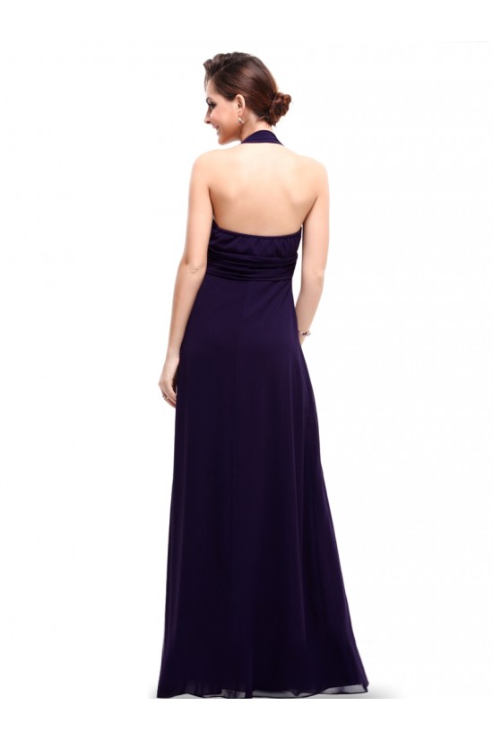 Empire Halter Long Purple Chiffon Bridesmaid Dresses/Maternity Evening Dresses BD010262