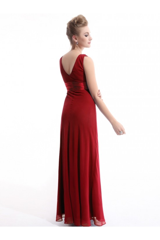 Sheath V-Neck Long Red Chiffon Bridesmaid Dresses/Evening Dresses BD010267 Sheath V-Neck Long Red Chiffon Bridesmaid Dresses/Evening Dresses BD010267