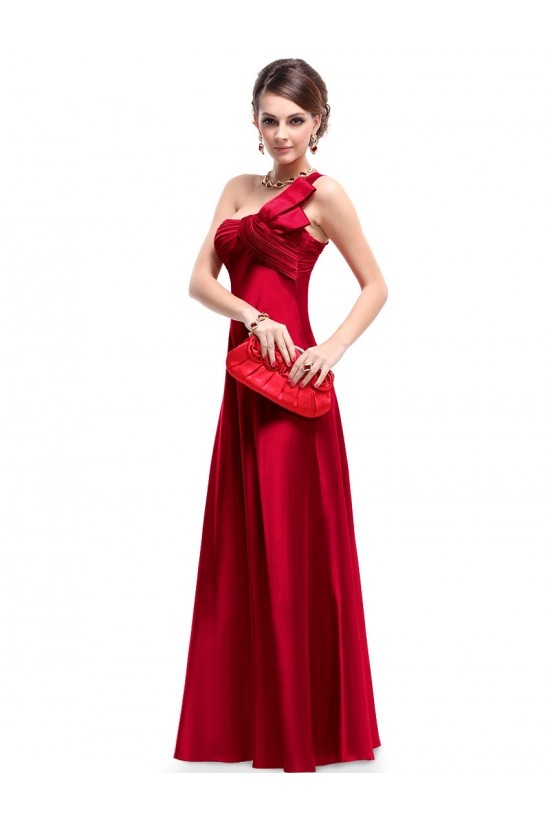 Empire One-Shoulder Red Long Chiffon Bridesmaid Dresses/Evening Dresses BD010270 Empire One-Shoulder Red Long Chiffon Bridesmaid Dresses/Evening Dresses BD010270