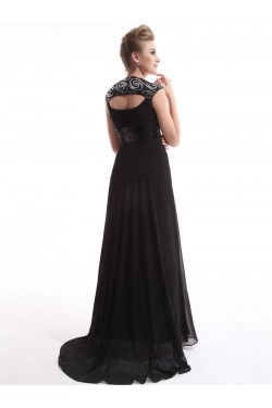 A-Line Long Black Chiffon Bridesmaid Dresses/Evening Dresses BD010271