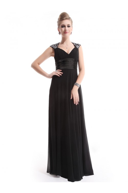 Elegant A Line V Neck Backless Grey Long Prom Formal Evening Dresses main image 1