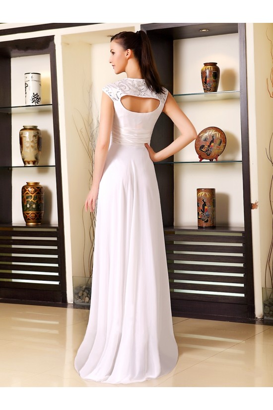 A-Line Long White Chiffon Bridesmaid Dresses/Evening Dresses BD010275 A-Line Long White Chiffon Bridesmaid Dresses/Evening Dresses BD010275