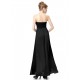 A-Line Strapless Long Black Chiffon Bridesmaid Dresses/Evening Dresses BD010278