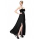 A-Line Strapless Long Black Chiffon Bridesmaid Dresses/Evening Dresses BD010278