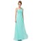 A-Line One-Shoulder Sweetheart Long Blue Chiffon Bridesmaid Dresses/Evening Dresses BD010285