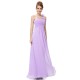 A-Line One-Shoulder Sweetheart Long Lilac Chiffon Bridesmaid Dresses/Evening Dresses BD010288