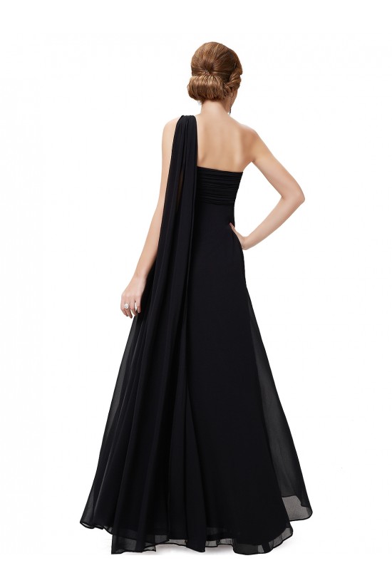Empire One-Shoulder Long Black Chiffon Bridesmaid Dresses/Evening Dresses/Maternity Dresses BD010291 Empire One-Shoulder Long Black Chiffon Bridesmaid Dresses/Evening Dresses/Maternity Dresses BD010291