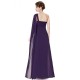 Empire One-Shoulder Long Purple Chiffon Bridesmaid Dresses/Evening Dresses/Maternity Dresses BD010295