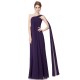 Empire One-Shoulder Long Purple Chiffon Bridesmaid Dresses/Evening Dresses/Maternity Dresses BD010295