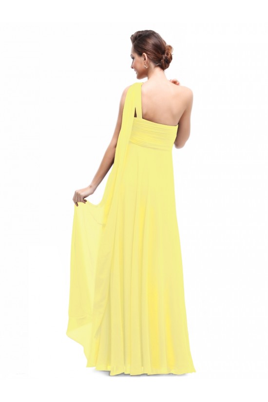 Empire One-Shoulder Long Yellow Chiffon Bridesmaid Dresses/Evening Dresses/Maternity Dresses BD010298 Empire One-Shoulder Long Yellow Chiffon Bridesmaid Dresses/Evening Dresses/Maternity Dresses BD010298