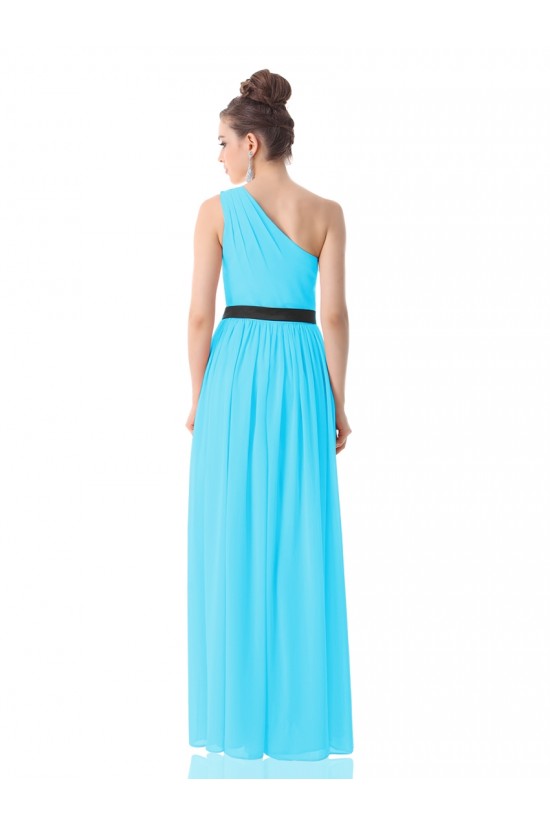 A-Line One-Shoulder Long Blue Chiffon Bridesmaid Dresses/Evening Dresses BD010300 A-Line One-Shoulder Long Blue Chiffon Bridesmaid Dresses/Evening Dresses BD010300