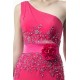Sheath One-Shoulder Hot Pink Beaded Long Chiffon Bridesmaid Dresses/Evening Dresses BD010315 Sheath One-Shoulder Hot Pink Beaded Long Chiffon Bridesmaid Dresses/Evening Dresses BD010315