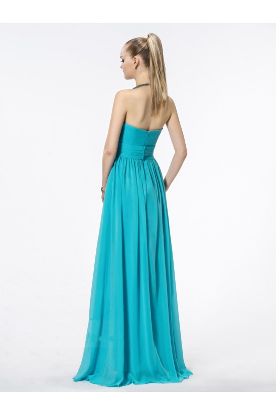 A-Line Strapless Long Blue Chiffon Bridesmaid Dresses/Wedding Party Dresses BD010318 A-Line Strapless Long Blue Chiffon Bridesmaid Dresses/Wedding Party Dresses BD010318
