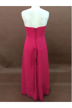 A-Line Sweetheart Hot Pink Long Chiffon Bridesmaid Dresses/Wedding Party Dresses BD010340