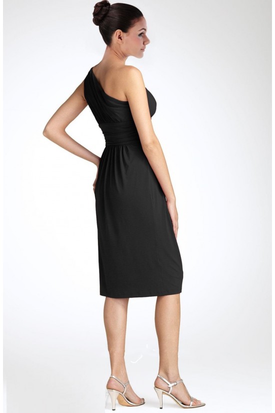 One-Shoulder Short Black Chiffon Bridesmaid Dresses/Wedding Party Dresses BD010375