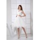 A-Line V-Neck Short White Chiffon Bridesmaid Dresses/Wedding Party Dresses BD010376